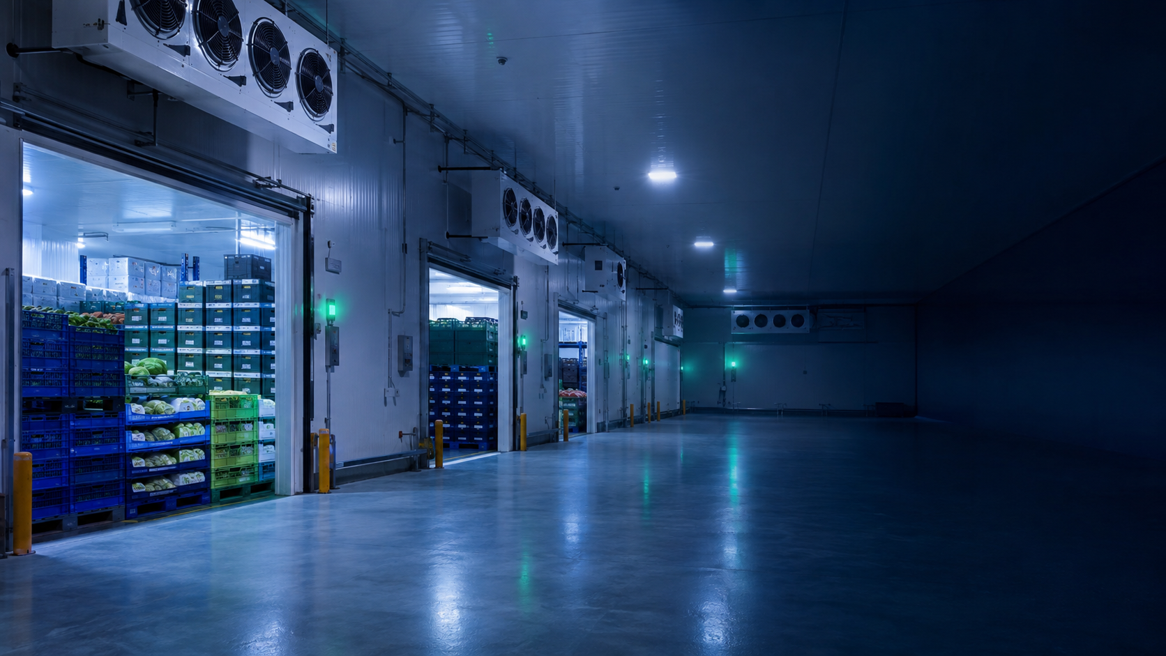 Air cooling equipment in a cold-storage environment