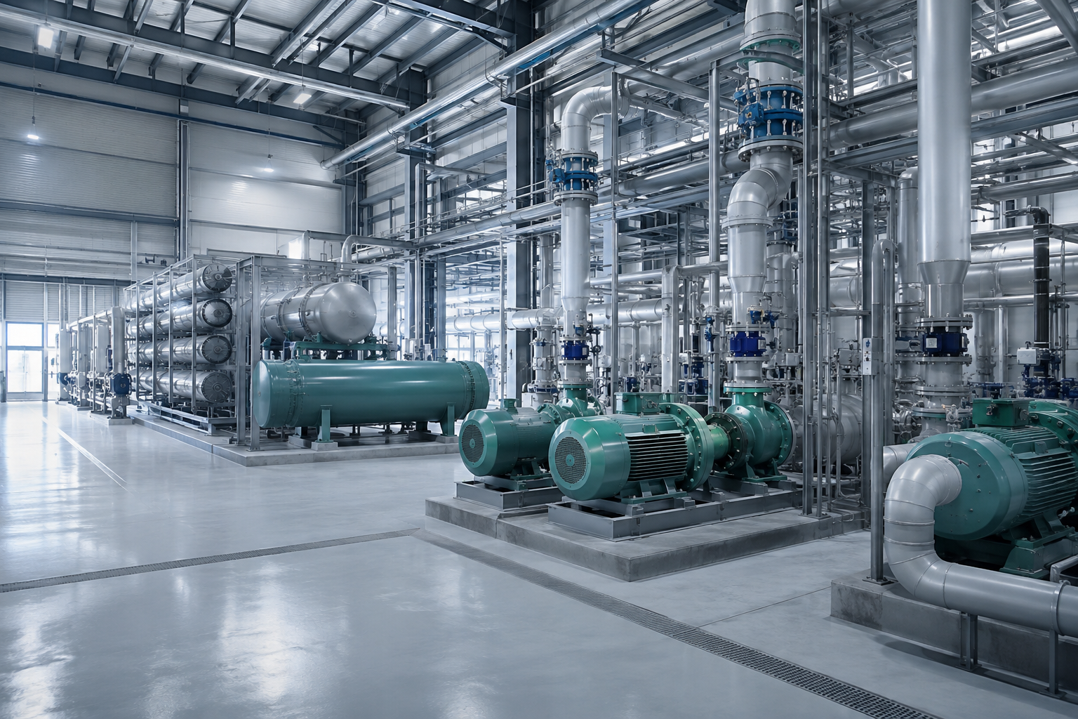 Industrial reciprocating compressor and process pipework context